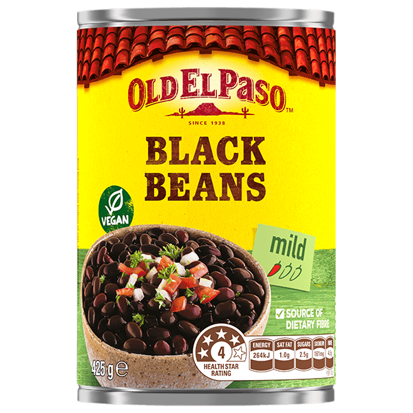 a can of Old El Paso's mild black beans (425g)